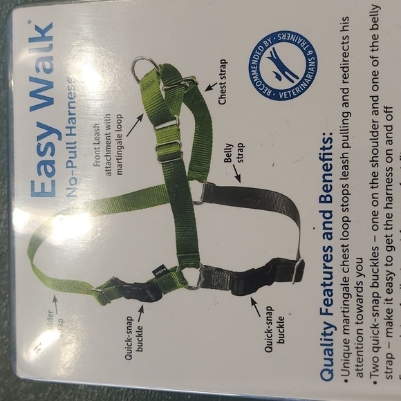 EASY WALK, dog harness. New in box. Size small. Green/gray. No-pull. - Picture 9 of 11